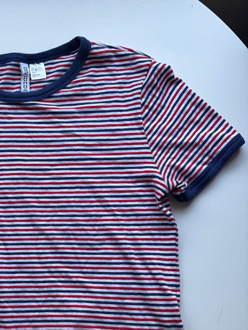 H&M Divided Retro Style Red & Navy Ringer Tee, EUC! - Picture 12 of 12
